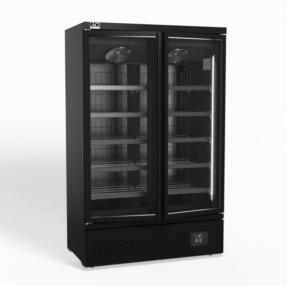 Supermarket Two Glass Doors Upright Display Fridge - 1000 Litre