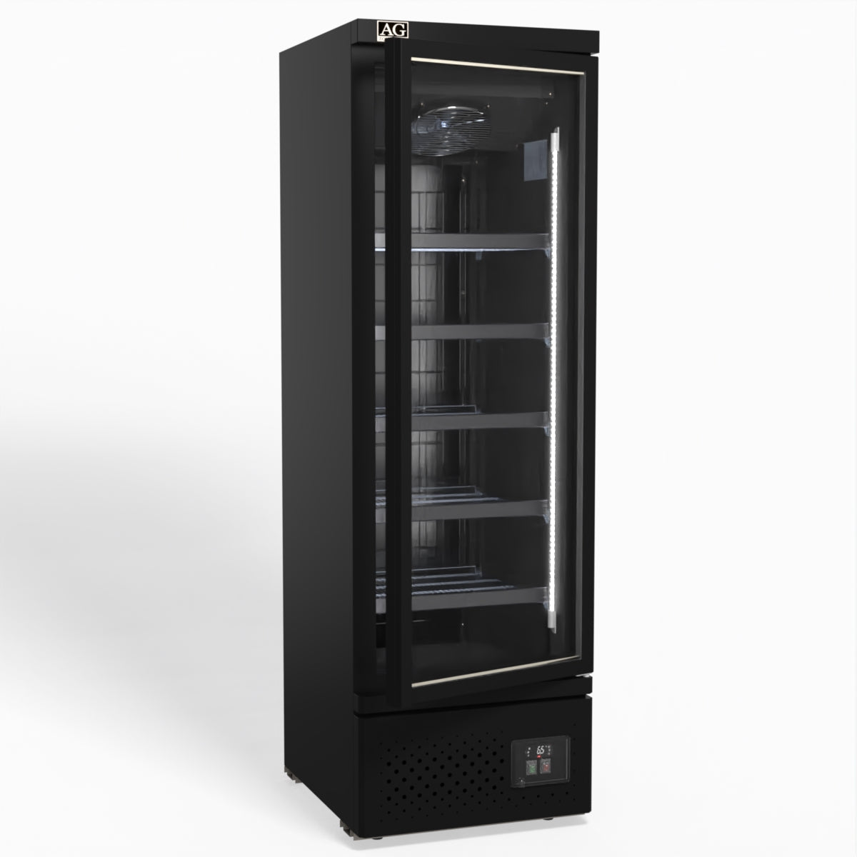 Supermarket Single Glass Door Upright Display Fridge - 450 Litre