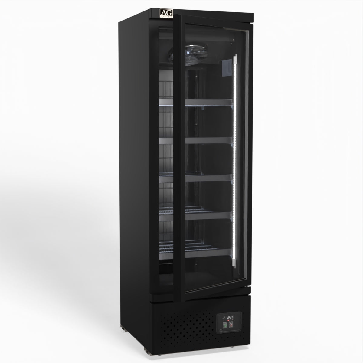 Supermarket Single Glass Door Upright Display Fridge - 450 Litre