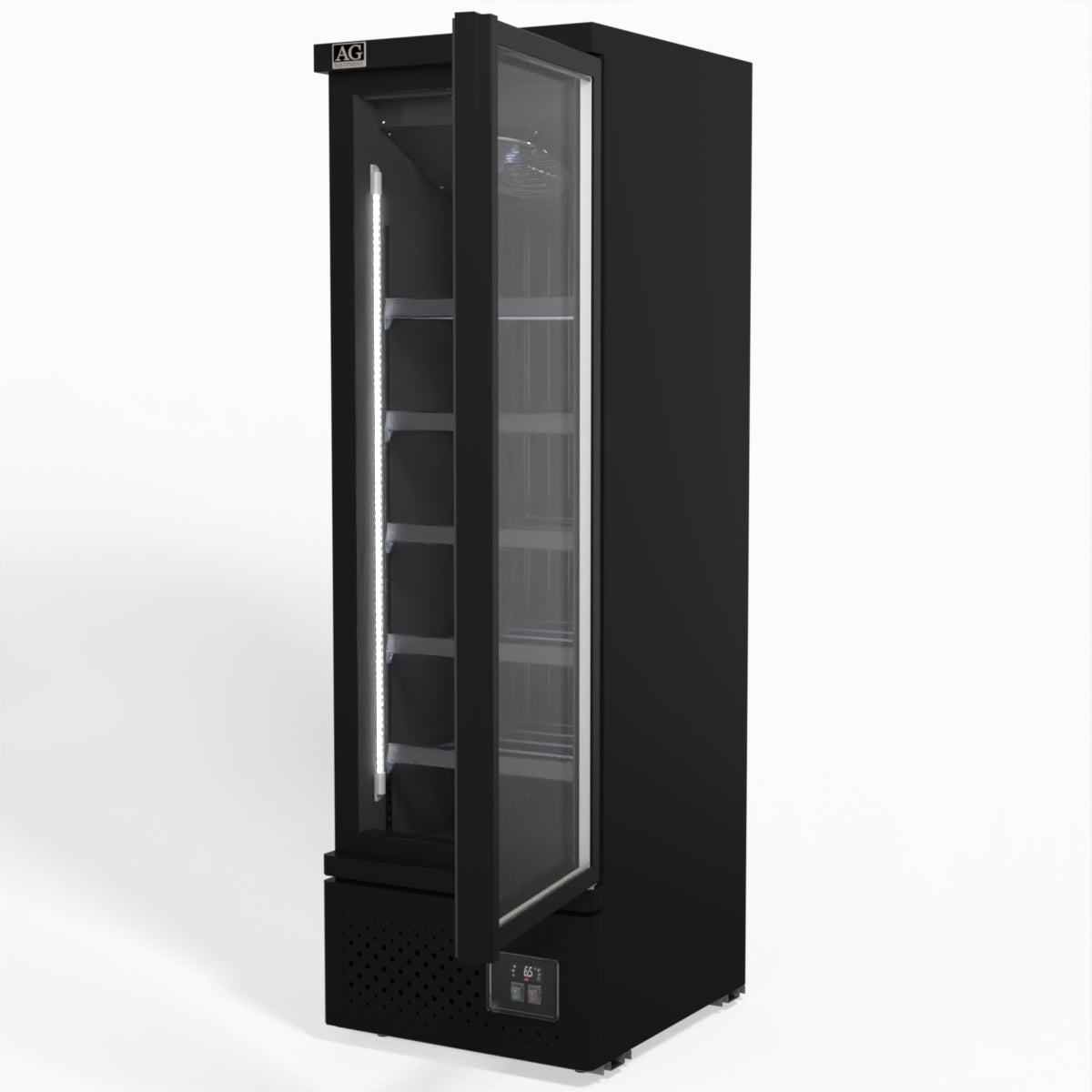 Supermarket Single Glass Door Upright Display Fridge - 450 Litre