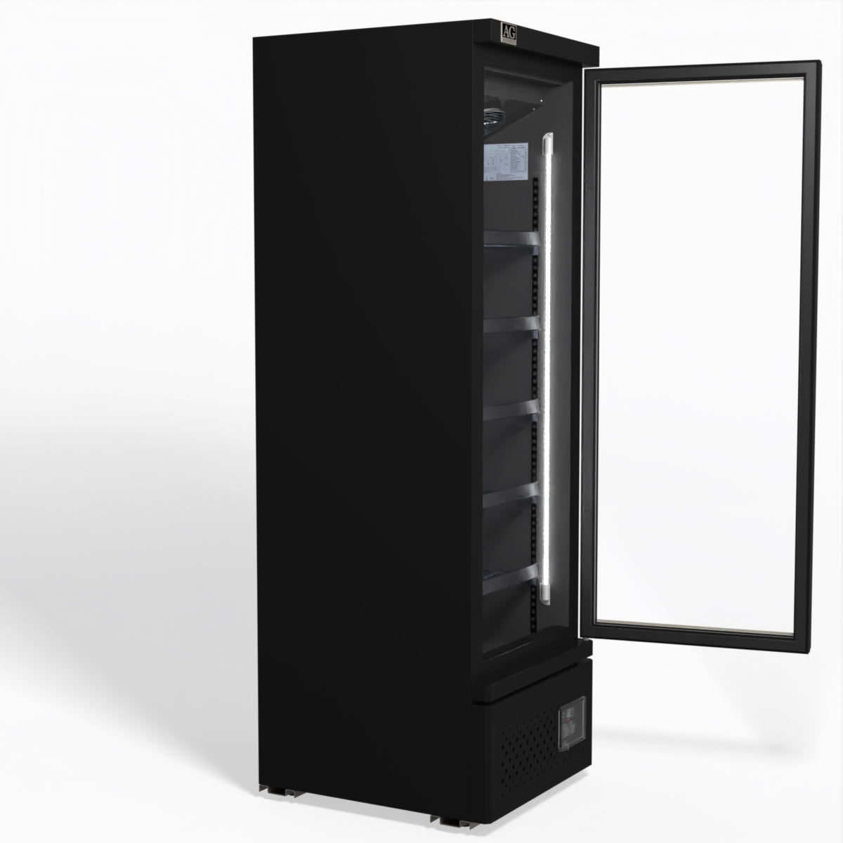 Supermarket Single Glass Door Upright Display Fridge - 450 Litre