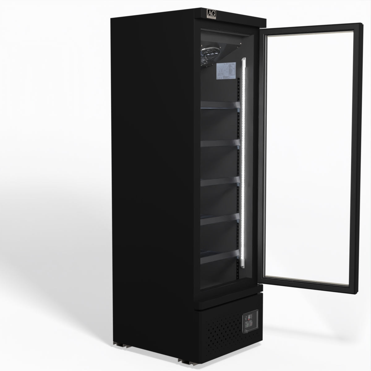 Supermarket Single Glass Door Upright Display Fridge - 450 Litre