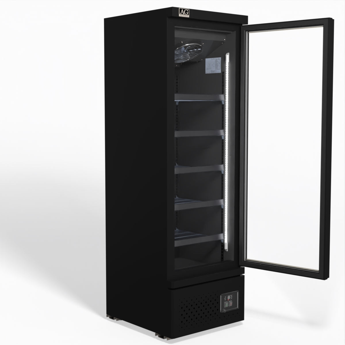 Supermarket Single Glass Door Upright Display Fridge - 450 Litre