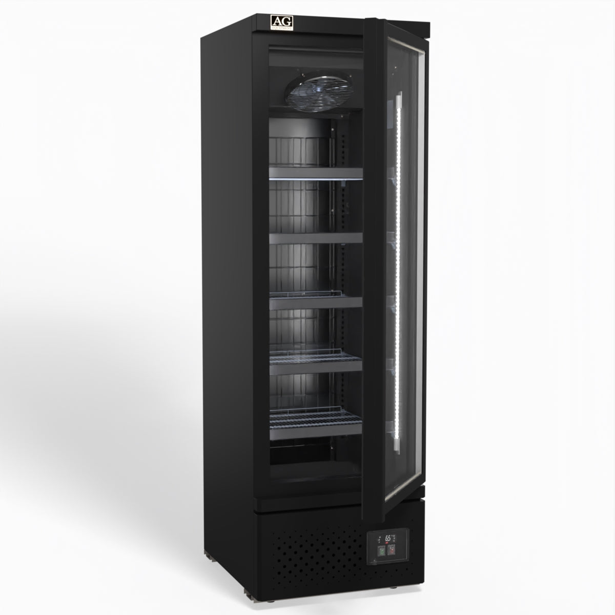 Supermarket Single Glass Door Upright Display Fridge - 450 Litre