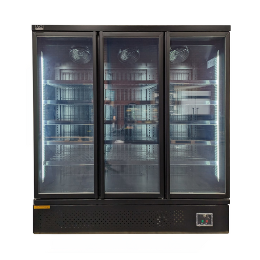 Supermarket Three Glass Doors Upright Display Fridge - 1539 Litre